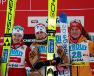 Gyda Westvold Hansen (NOR), Ida Marie Hagen (NOR), Nathalie Armbruster (GER), (l-r)