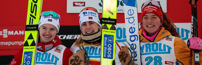Gyda Westvold Hansen (NOR), Ida Marie Hagen (NOR), Nathalie Armbruster (GER), (l-r)