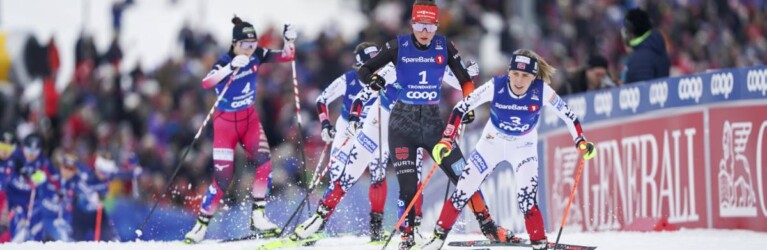 Die Spitzengruppe: Yuna Kasai (JPN), Nathalie Armbruster (GER), Ida Marie Hagen (NOR), (l-r)