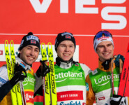Jarl Magnus Riiber (NOR), Jens Luraas Oftebro (NOR), Vinzenz Geiger (GER), (l-r)