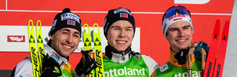 Jarl Magnus Riiber (NOR), Jens Luraas Oftebro (NOR), Vinzenz Geiger (GER), (l-r)