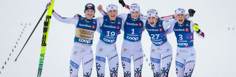 Gyda Westvold Hansen (NOR), Marte Leinan Lund (NOR), Ingrid Laate (NOR), Mille Marie Hagen (NOR), Ida Marie Hagen (NOR), (l-r)