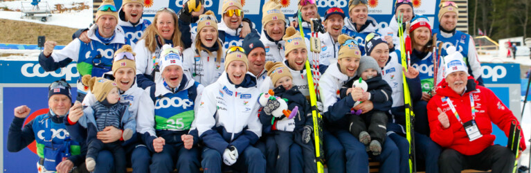 Simen Tiller (NOR), Espen Bjoernstad (NOR), Jarl Magnus Riiber (NOR), Joergen Graabak (NOR), Jens Luraas Oftebro (NOR), (l-r)