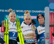Joergen Graabak (NOR), Jarl Magnus Riiber (NOR), Vinzenz Geiger (GER), (l-r)