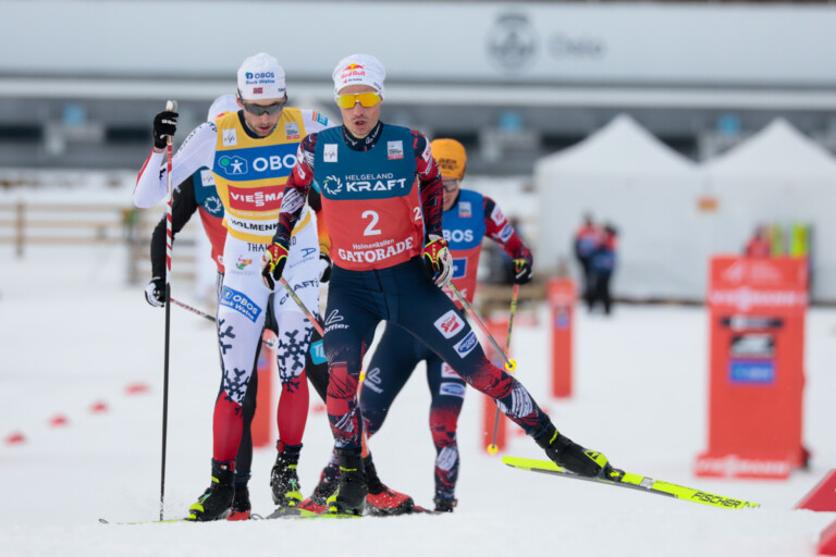 Jarl Magnus Riiber (NOR), Johannes Lamparter (AUT), (l-r)