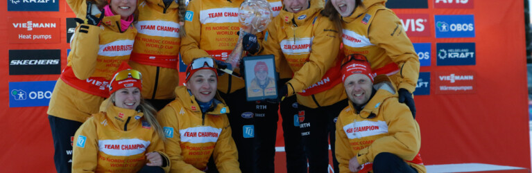 Nathalie Armbruster (GER), Ronja Loh (GER), Svenja Wuerth (GER), Trine Goepfert (GER), Jenny Nowak (GER), Maria Gerboth (GER), Physio Nina Jung (GER), Tim Kopp (GER), Cindy Haasch (GER), Coach Florian Aichinger (GER), (l-r)