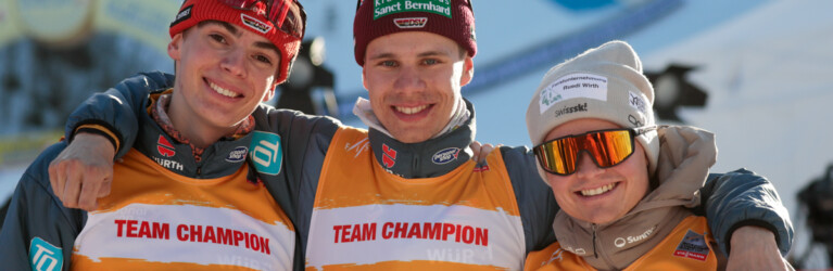 Richard Stenzel (GER), Simon Mach (GER), Pascal Mueller (SUI), (l-r)
