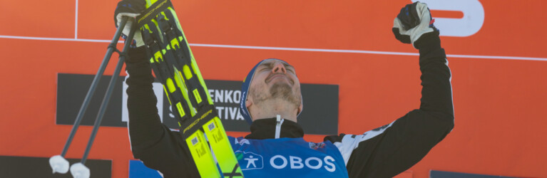 Ilkka Herola (FIN) feiert seinen ersten Weltcupsieg.