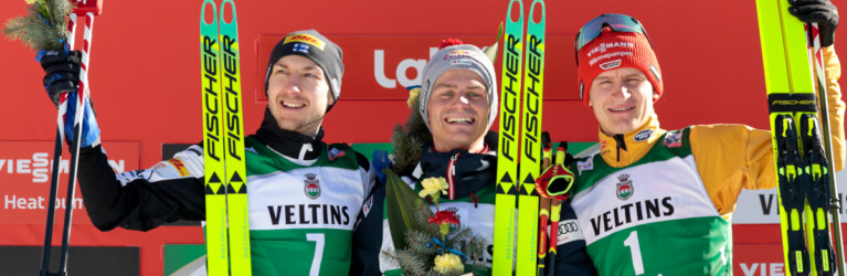 Das Podium des Tages: Ilkka Herola (FIN), Johannes Lamparter (AUT), Julian Schmid (GER), (l-r)