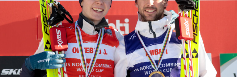Bester Läufer und bester Springer: Jens Luraas Oftebro (NOR), Jarl Magnus Riiber (NOR), (l-r)