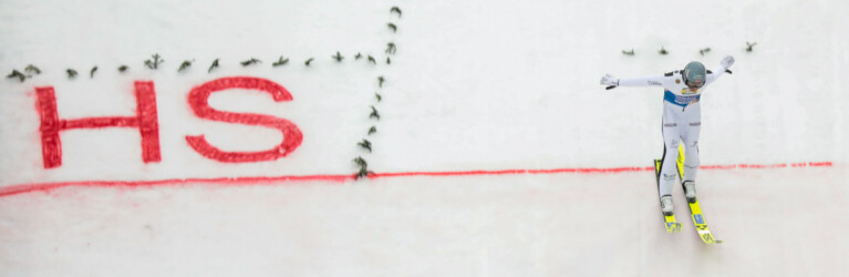 Jarl Magnus Riiber (NOR) sprang die größte Wete des Tages.