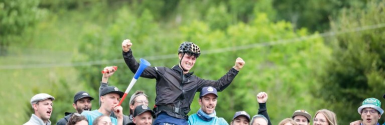 Gael Blondeau (FRA) mit seinem Fanclub
