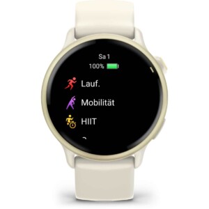 Garmin vívoactive 6 Bone/Lunargold Sportuhr Unisex (Weiß one size Größe)