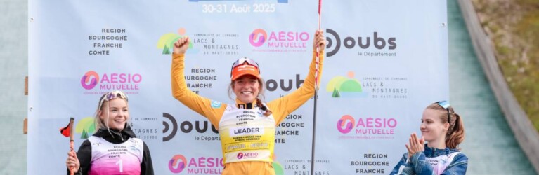 Das Damen-Podium: Minja Korhonen (FIN), Nathalie Armbruster (GER), Ema Volavsek (SLO), (l-r)
