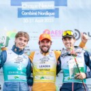 Das Herren-Podium: Richard Stenzel (GER), Johannes Rydzek (GER), Florian Kolb (AUT), (l-r)
