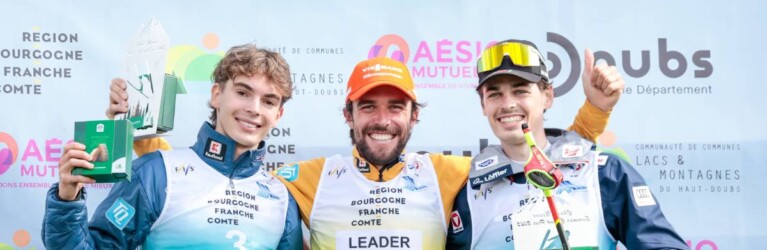 Das Herren-Podium: Richard Stenzel (GER), Johannes Rydzek (GER), Florian Kolb (AUT), (l-r)