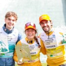 Drei Deutsche auf dem Podium: Richard Stenzel (GER), Nathalie Armbruster (GER), Johannes Rydzek (GER), (l-r)