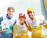 Drei Deutsche auf dem Podium: Richard Stenzel (GER), Nathalie Armbruster (GER), Johannes Rydzek (GER), (l-r)