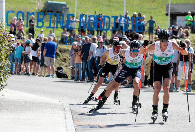 Johannes Rydzek (GER), Laurent Muhlethaler (FRA), Jiri Konvalinka (CZE), (l-r)