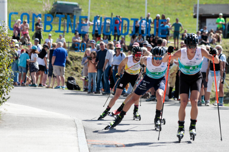 Johannes Rydzek (GER), Laurent Muhlethaler (FRA), Jiri Konvalinka (CZE), (l-r)
