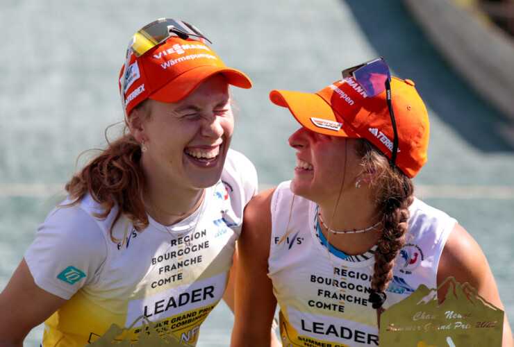 Am Ende konnten sie wieder lachen: Jenny Nowak (GER), Nathalie Armbruster (GER), (l-r)