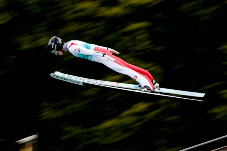 Florian Kolb (AUT) wurde Erster nach dem Springen.