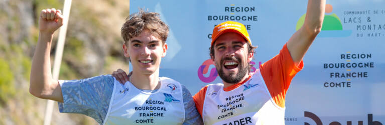 Zwei Richies auf dem Podium: Richard Stenzel (GER), Johannes Rydzek (GER), (l-r)