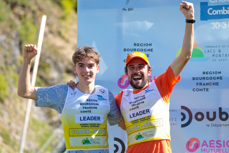 Zwei Richies auf dem Podium: Richard Stenzel (GER), Johannes Rydzek (GER), (l-r)