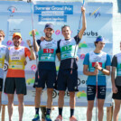 Das Podium der Herren: Richard Stenzel (GER), Johannes Rydzek (GER), Raffaele Buzzi (ITA), Samuel Costa (ITA), Edgar Vallet (FRA), Mael Tyrode (FRA), (l-r)