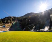 Die umgebauten Schanzen des Trampolino Giuseppe dal Ben in Predazzo sind im kommenden Winter Austragungsort der Olympischen Winterspiele.