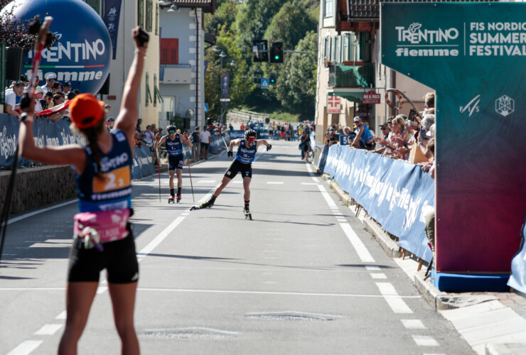 Nathalie Armbruster (GER I), Stefan Rettenegger (AUT I), Johannes Rydzek (GER I), (l-r)
