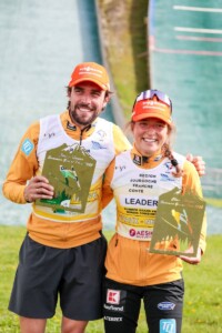 Doppel-Gelb: Johannes Rydzek (GER), Nathalie Armbruster (GER), (l-r)