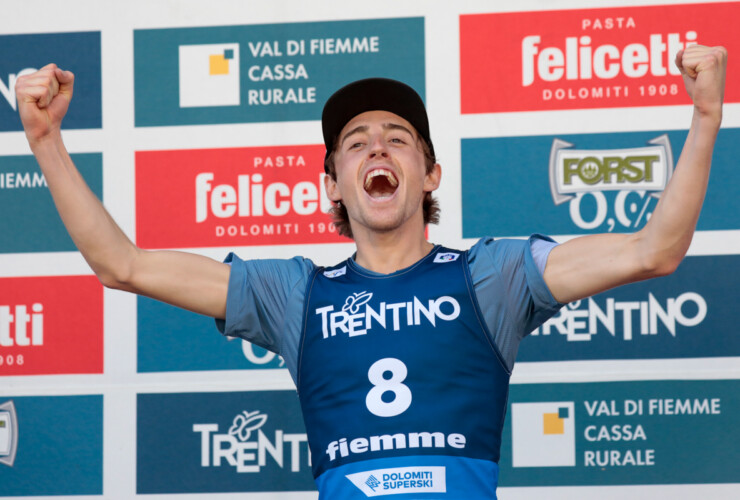 Stefan Rettenegger (AUT) feiert seinen zweiten Tagessieg.