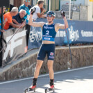 Paul Walcher (AUT) feiert seinen ersten Podestplatz.