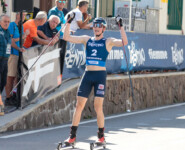 Paul Walcher (AUT) feiert seinen ersten Podestplatz.