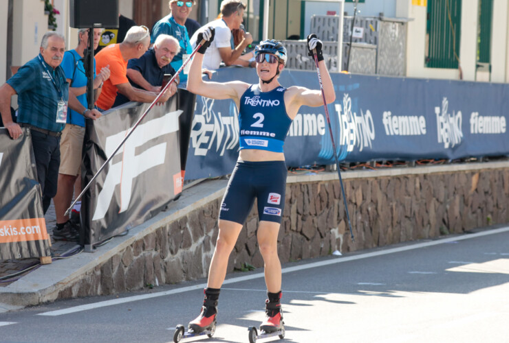 Paul Walcher (AUT) feiert seinen ersten Podestplatz.