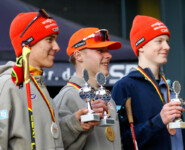 Das Podium der Junioren: Michael Uhr (GER), Felix Brieden (GER), Marcel Dickhaut (GER) (l-r)