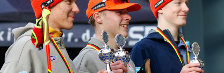 Das Podium der Junioren: Michael Uhr (GER), Felix Brieden (GER), Marcel Dickhaut (GER) (l-r)