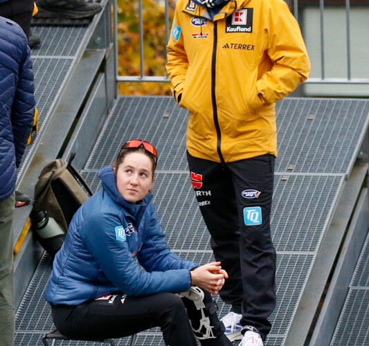 Maria Gerboth (GER), Coach Florian Aichinger (GER), (l-r)