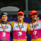 Podium bei den Männern: David Mach (GER), Julian Schmid (GER), Johannes Rydzek (GER), (l-r)