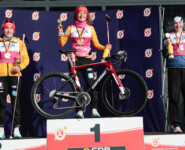Podium bei den Frauen: Jenny Nowak (GER), Nathalie Armbruster (GER), Trine Göpfert (GER), (l-r)