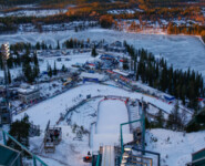 Aussicht vom Schanzenturm in Ruka (FIN)