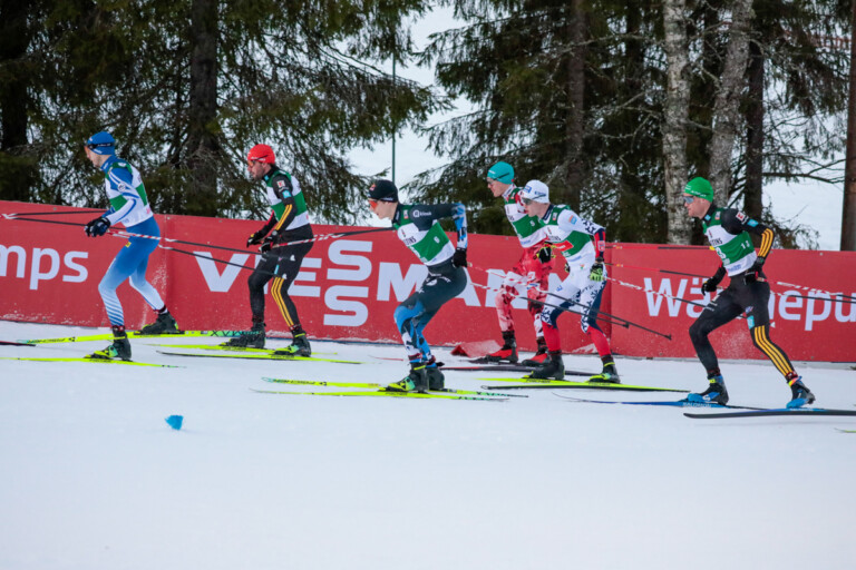 Ilkka Herola (FIN), Johannes Rydzek (GER), Kristjan Ilves (EST), Franz-Josef Rehrl (AUT), Aleksander Skoglund (NOR), Wendelin Thannheimer (GER), (l-r)