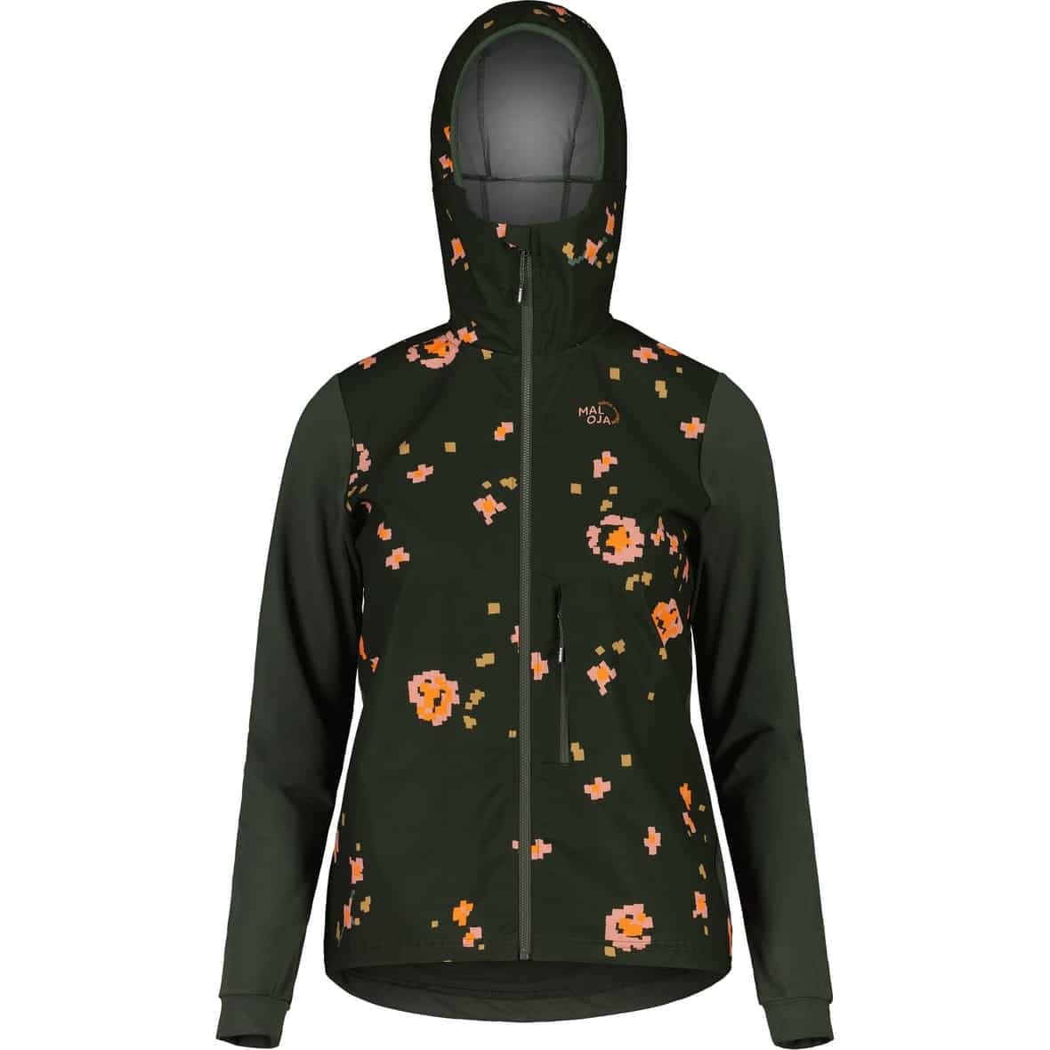 Maloja Sennes M. Printed Nordic Hybrid Softshell Jacke Damen (Dunkelgrün L Größe) Sale