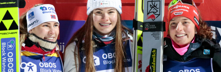 Ida Marie Hagen (NOR), Katharina Gruber (AUT), Nathalie Armbruster (GER), (l-r)