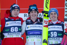 Das Podium der Herren: Jens Luraas Oftebro (NOR), Thomas Rettenegger (AUT), Stefan Rettenegger (AUT), (l-r)