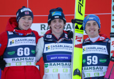 Das Podium der Herren: Jens Luraas Oftebro (NOR), Thomas Rettenegger (AUT), Stefan Rettenegger (AUT), (l-r)