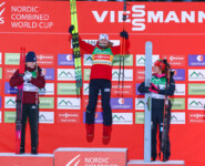 Das Podium der Damen: Alexa Brabec (USA), Ida Marie Hagen (NOR), Nathalie Armbruster (GER), (l-r)