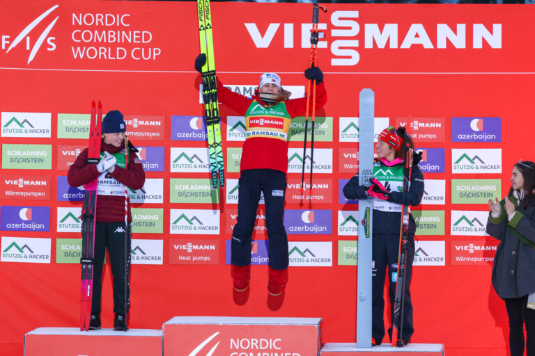 Das Podium der Damen: Alexa Brabec (USA), Ida Marie Hagen (NOR), Nathalie Armbruster (GER), (l-r)
