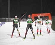 Vinzenz Geiger (GER), Johannes Rydzek (GER), Jens Luraas Oftebro (NOR), Einar Luraas Oftebro (NOR) (l-r)